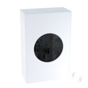 Кухня «Мемфис»: Шкаф верхний со стеклом 609, ШВС 609М (белый софт/корпус бел)