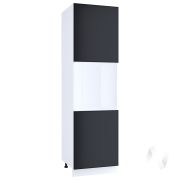 Кухня «Мемфис»: Шкаф пенал 600, ШП 600 (черный трюфель/корпус белый)