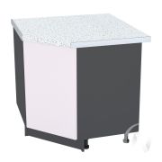 Кухня «Мемфис»: Шкаф нижний угловой 890, ШНУ 890 (японский шелк/корпус венге)