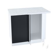 Кухня «Мемфис»: Шкаф нижний угловой 990М, ШНУ 990М (черный трюфель/корпус белый)