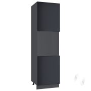 Кухня «Мемфис»: Шкаф пенал 600, ШП 600 (черный трюфель/корпус венге)