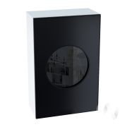 Кухня «Мемфис»: Шкаф верхний со стеклом 609, ШВС 609М (черный трюфель/корпус бел)