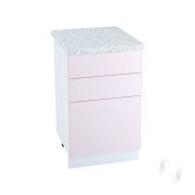 Кухня «Мемфис»: Шкаф нижний с 3-мя ящиками 500, ШН3Я 500 (японский шелк/корпус белый)