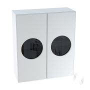 Кухня «Мемфис»: Шкаф верхний со стеклом 809, ШВС 809 (атласный серый/корпус белый)