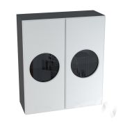 Кухня «Мемфис»: Шкаф верхний со стеклом 809, ШВС 809 (атласный серый/корпус венге)