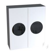 Кухня «Мемфис»: Шкаф верхний со стеклом 809, ШВС 809 (белый софт/корпус венге)