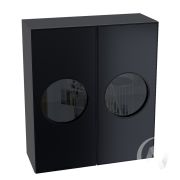 Кухня «Мемфис»: Шкаф верхний со стеклом 809, ШВС 809 (черный трюфель/корпус венге)