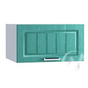 Кухня «Луксор»: Шкаф верхний горизонтальный 610, ШВГ 610 (Клен бирюза/корпус белый)