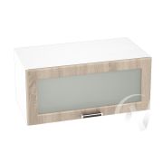 Кухня «Прага»: Шкаф верхний горизонтальный со стеклом 810, ШВГС 810 (дуб сонома/корпус белый)