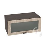 Кухня «Прага»: Шкаф верхний горизонтальный со стеклом 810, ШВГС 810 (дуб сонома/корпус венге)