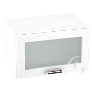 Кухня «Прага»: Шкаф верхний горизонтальный со стеклом 610, ШВГС 610 (белое дерево/корпус белый)