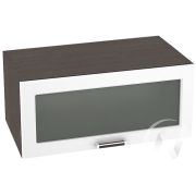 Кухня «Прага»: Шкаф верхний горизонтальный со стеклом 810, ШВГС 810 (белое дерево/корпус венге)