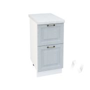 Кухня «Ницца»: Шкаф нижний с 2-мя ящиками 400, ШН2Я 400 (Серый/корпус белый)