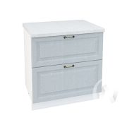 Кухня «Ницца»: Шкаф нижний с 2-мя ящиками 800, ШН2Я 800 (Серый/корпус белый)