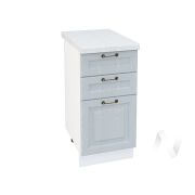 Кухня «Ницца»: Шкаф нижний с 3-мя ящиками 400, ШН3Я 400 (Серый/корпус белый)