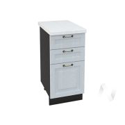 Кухня «Ницца»: Шкаф нижний с 3-мя ящиками 400, ШН3Я 400 (Серый/корпус венге)