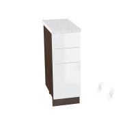 Кухня «Эстетик»: Шкаф нижний с 3-мя ящиками 400, ШН3Я 400 (магнолия/корпус венге)