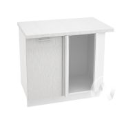 Кухня «Валерия-М»: Шкаф нижний угловой 990М, ШНУ 990М (дождь серый/корпус белый)