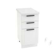 Кухня «Глетчер»: Шкаф нижний с 3-мя ящиками 400, ШН3Я 400 (Айленд Силк/корпус белый)