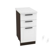 Кухня «Глетчер»: Шкаф нижний с 3-мя ящиками 400, ШН3Я 400 (Айленд Силк/корпус венге)