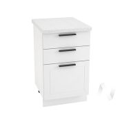 Кухня «Глетчер»: Шкаф нижний с 3-мя ящиками 500, ШН3Я 500 (Айленд Силк/корпус белый)