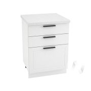 Кухня «Глетчер»: Шкаф нижний с 3-мя ящиками 600, ШН3Я 600 (Айленд Силк/корпус белый)