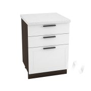 Кухня «Глетчер»: Шкаф нижний с 3-мя ящиками 600, ШН3Я 600 (Айленд Силк/корпус венге)