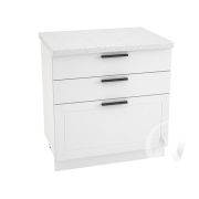 Кухня «Глетчер»: Шкаф нижний с 3-мя ящиками 800, ШН3Я 800 (Айленд Силк/корпус белый)