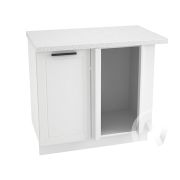 Кухня «Глетчер»: Шкаф нижний угловой 990М, ШНУ 990М (Айленд силк/корпус белый)