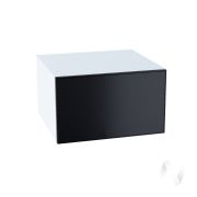 Кухня «Мемфис»: Шкаф верхний горизонтальный 610, ШВГ 610 (черный трюфель/корпус белый)