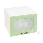 Кухня «Ницца»: Шкаф верхний горизонтальный со стеклом 510, ШВГС 510 (Дуб оливковый/корпус белый)