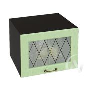 Кухня «Ницца»: Шкаф верхний горизонтальный со стеклом 510, ШВГС 510 (Дуб оливковый/корпус венге)