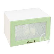 Кухня «Ницца»: Шкаф верхний горизонтальный со стеклом 610, ШВГС 610 (Дуб оливковый/корпус белый)