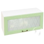 Кухня «Ницца»: Шкаф верхний горизонтальный со стеклом 810, ШВГС 810 (Дуб оливковый/корпус белый)