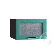 Кухня «Луксор»: Шкаф верхний горизонтальный со стеклом 510, ШВГС 510 (Клен бирюза/корпус венге)