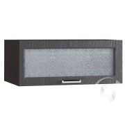 Кухня «Луксор»: Шкаф верхний горизонтальный со стеклом 810, ШВГС 810 (Клен серый/корпус венге)