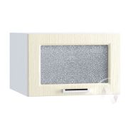 Кухня «Луксор»: Шкаф верхний горизонтальный со стеклом 510, ШВГС 510 (Клен крем/корпус белый)