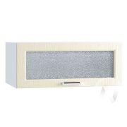 Кухня «Луксор»: Шкаф верхний горизонтальный со стеклом 810, ШВГС 810 (Клен крем/корпус белый)