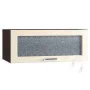 Кухня «Луксор»: Шкаф верхний горизонтальный со стеклом 810, ШВГС 810 (Клен крем/корпус венге)