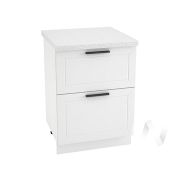 Кухня «Глетчер»: Шкаф нижний с 2-мя ящиками 600, ШН2Я 600 (Айленд Силк/корпус белый)