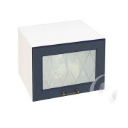 Кухня «Ницца»: Шкаф верхний горизонтальный со стеклом 510, ШВГС 510 (Дуб чернильный/корпус белый)