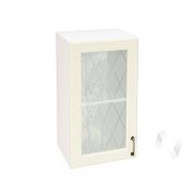 Кухня «Ницца»: Шкаф верхний со стеклом 400, ШВС 400 (Крем/корпус белый)