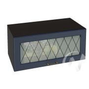 Кухня «Ницца»: Шкаф верхний горизонтальный со стеклом 810, ШВГС 810 (Дуб чернильный/корпус венге)