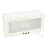 Кухня «Ницца»: Шкаф верхний горизонтальный со стеклом 800, ШВГС 800 (Крем/корпус белый)