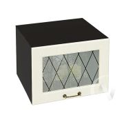 Кухня «Ницца»: Шкаф верхний горизонтальный со стеклом 510, ШВГС 510 (Крем/корпус венге)