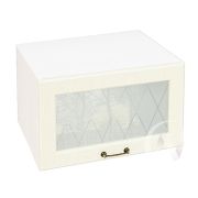 Кухня «Ницца»: Шкаф верхний горизонтальный со стеклом 610, ШВГС 610 (Крем/корпус белый)