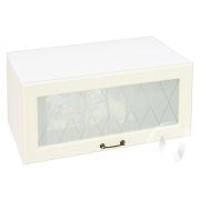 Кухня «Ницца»: Шкаф верхний горизонтальный со стеклом 810, ШВГС 810 (Крем/корпус белый)