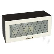 Кухня «Ницца»: Шкаф верхний горизонтальный со стеклом 800, ШВГС 800 (Крем/корпус венге)