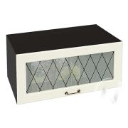 Кухня «Ницца»: Шкаф верхний горизонтальный со стеклом 810, ШВГС 810 (Крем/корпус венге)