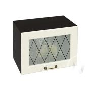 Кухня «Ницца»: Шкаф верхний горизонтальный со стеклом 500, ШВГС 500 (Крем/корпус венге)